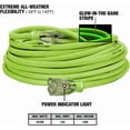 thumbnail image 3 of Flexzilla Pro Extension Cord, 12/3 AWG SJTW, 50 ft., Lighted Plug, Indoor/Outdoor, ZillaGreen - FZ512830, 3 of 9