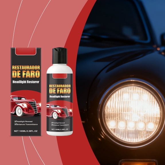Hikmarion Car Headlight Ation Agent, Daily Scratch Removal & Polishing Kit, 100Ml Headlight Cleaner For Cars, Easy Use Auto Headlight Care Solution