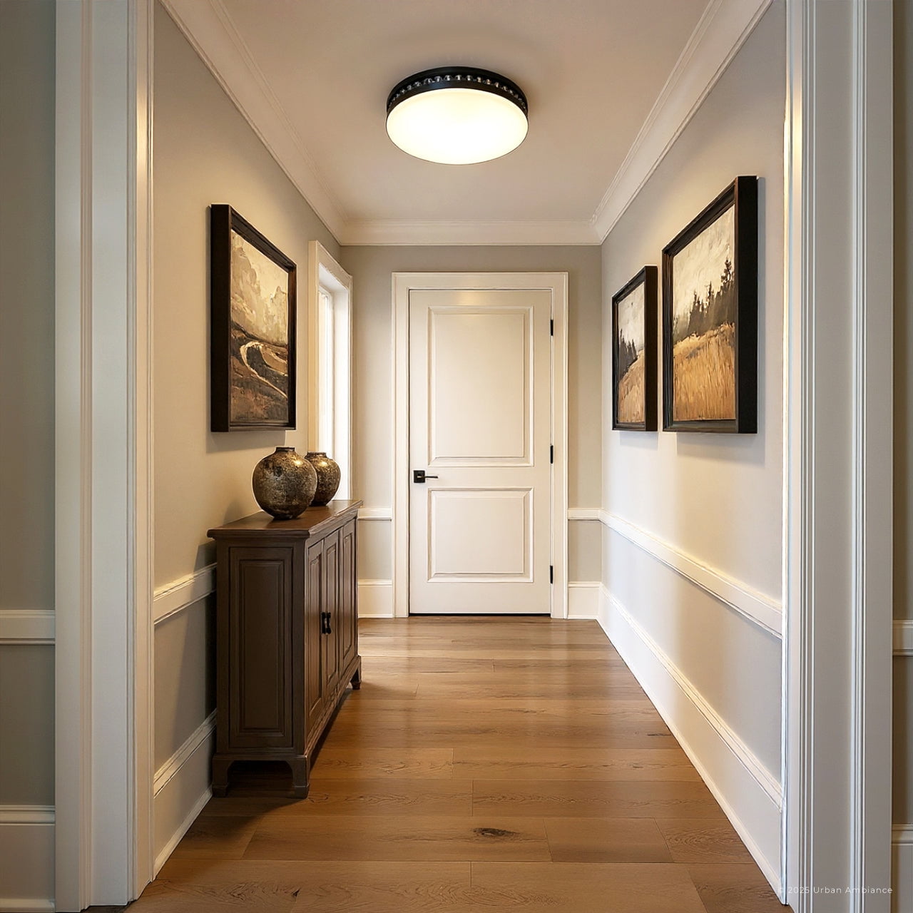 Luxury Old World Ceiling Light, Matte Black, UQL6378