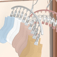 thumbnail image 4 of Tendedero de lavandería, colgador de ropa, pinzas para la ropa, ahorro de espacio interior, organizador de ropa colgante, perchas para calcetines, 4 of 5