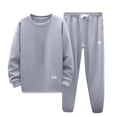 thumbnail image 2 of Two Piece Lounge Sets for Women Long Sleeve Tops Wide Leg Sweatpants Sweatsuits with Pockets, 2 of 6