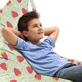 thumbnail image 1 of Fruits Lounger Chair Bag, Spring Daisy Blooms Fresh Strawberry Polka Dots Cheerful Life Cartoon Art, High Capacity Storage with Handle Container, Lounger Size, Pale Green Red, by Ambesonne, 1 of 5