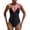 Black, variant on Women's Swimsuit Tummy Control Deep V Neck Neon Colorblock Swimwear Lemon Yellow S