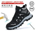 thumbnail image 3 of ywluxe Work Shoes for Men - Non-Slip, Mid-Top, Steel Toe (Anti-Impact), Puncture-Proof, Iron Chip Resistant, Wear-Resistant Rubber Outsole, 3 of 10