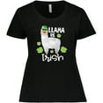 thumbnail image 3 of Inktastic St. Patrick's Day Llama Be Irish with Green Shamrocks Women's Plus Size T-Shirt, 3 of 5