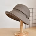 thumbnail image 6 of CoCopeaunts Sunshade Straw Bucket Hat for Women Summer Retro Foldable Basin Cap Literary Fisherman Hat Casual Sun Cap Bow Belt, 6 of 8