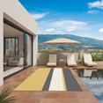 thumbnail image 3 of Yellow Morocco Outdoor Rug for Patio/Deck/Porch, Non-Slip Large Area Rug 3 x 5 Ft, Geometric Grey Stripes Modern Indoor Outdoor Rugs Washable Area Rugs, Reversible Camping Rug Carpet Runner, 3 of 8