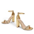 thumbnail image 4 of Sandalia DREAM PAIRS Tacón Alto Grueso Dorado con Brillantes Talla 10, 4 of 6