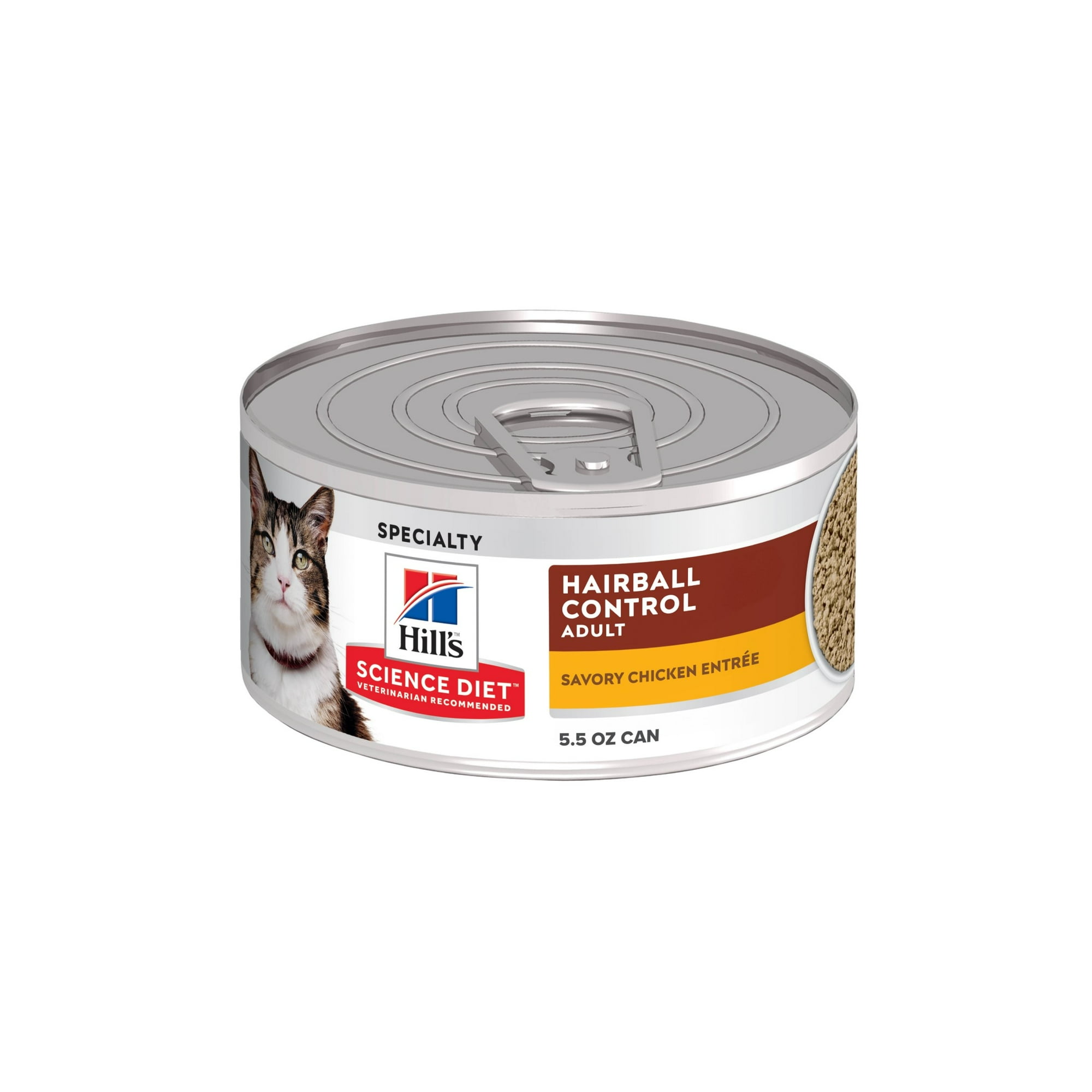 Hill's Science Diet Hairball Control Savory Chicken Wet Cat Food, 5.5oz Can 24pk