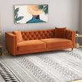 thumbnail image 5 of Lana Mid-Century Modern Rectangular Tight Back Velvet Sofa in Orange, 5 of 6