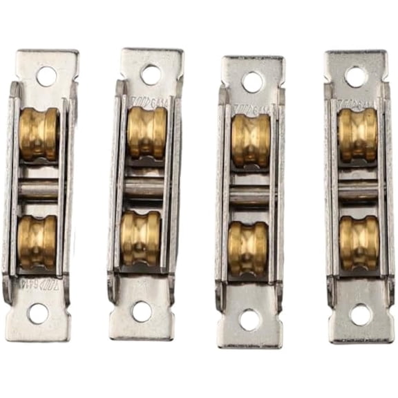 Sliding Door Rollers Set With Stainless Steel And Copper, 4pcs For Smooth Operation
