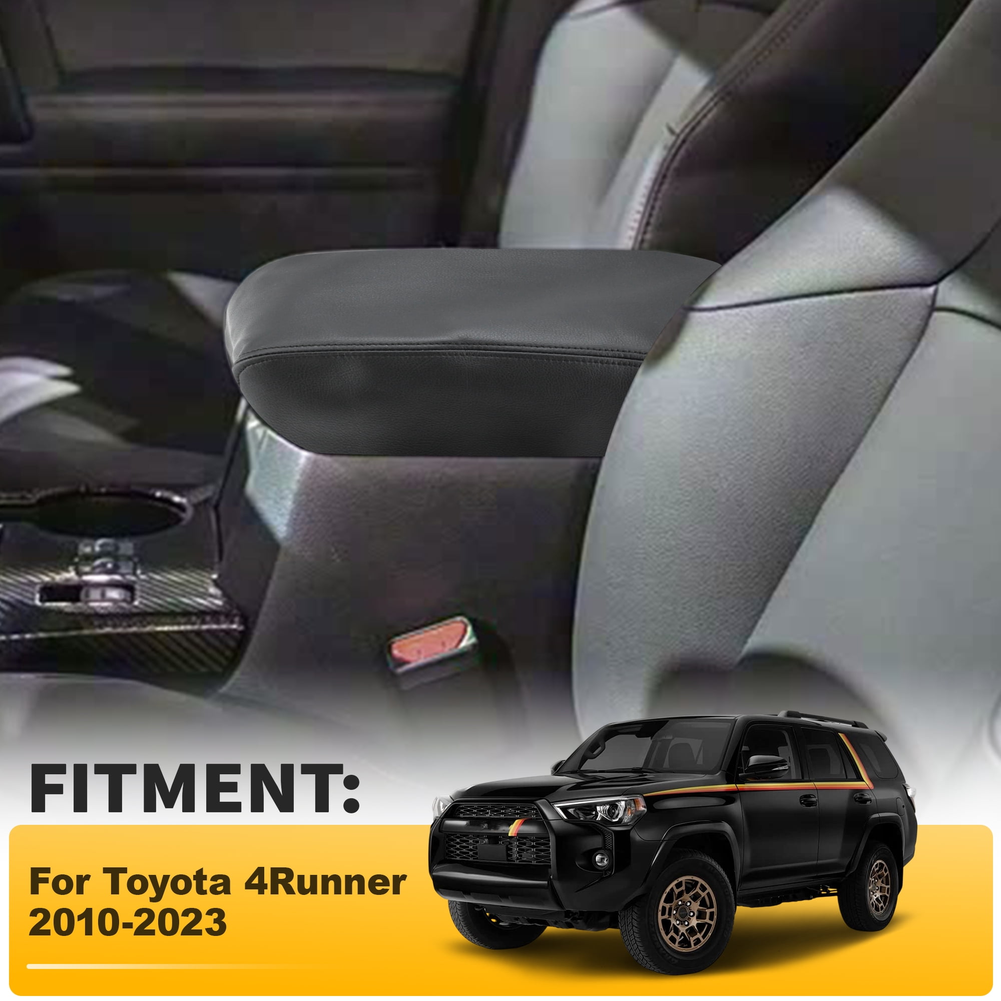 Unique Bargains Premium Center Console Armrest Cover for Toyota 4Runner 2010 to 2023 Black