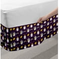 thumbnail image 2 of Crown Bed Skirt, Nursery Themed Caticorn Kitten Faces in Rainbow Hair Along Meow Wording, Elastic Bedskirt Dust Ruffle Wrap Around for Bedding Decor, 4 Sizes, Dark Purple Multicolor, by Ambesonne, 2 of 2