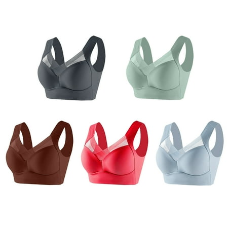Fadeal Bralettes for Women Lace Sticky Adhesive Vanity Panel Clothing Adhesive Bra Yoga Crop Vest Bras Anti Sagging Back Support Bras Materni Grey Bras for Women Push Up Grey7 4XL