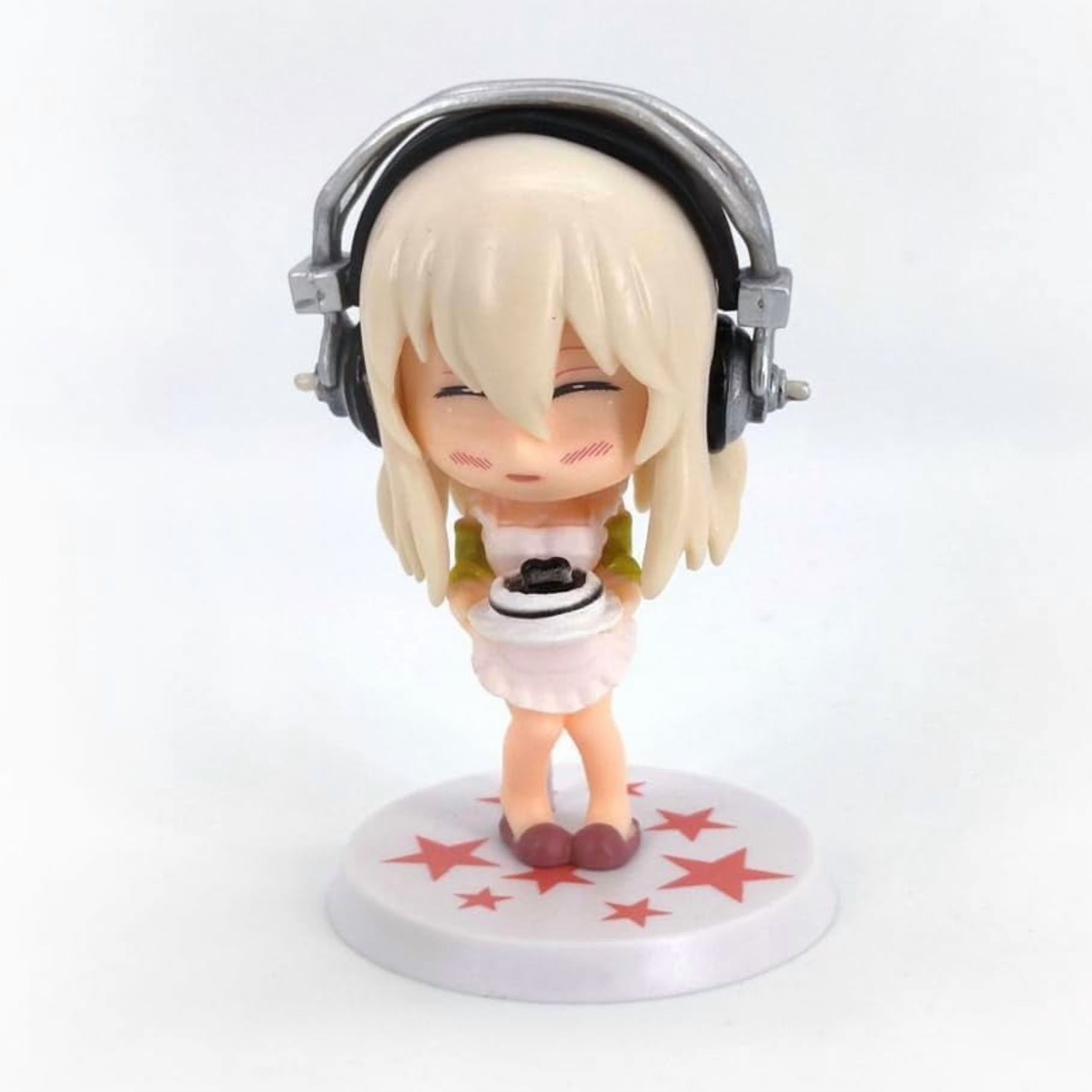 New Sonico Figure, Q Version 5pieces Standing Sonico Anime Figures 10cm/3.9inch PVC Characters Collectible Handicrafts Souvenirs for Anime Fans Gifts