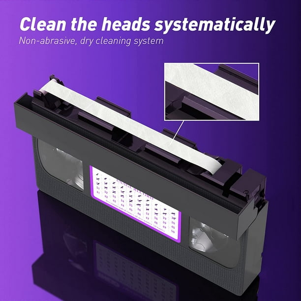VCR Head Cleaner Tape for VHS/VCR Players, Dry Type Reusable Video