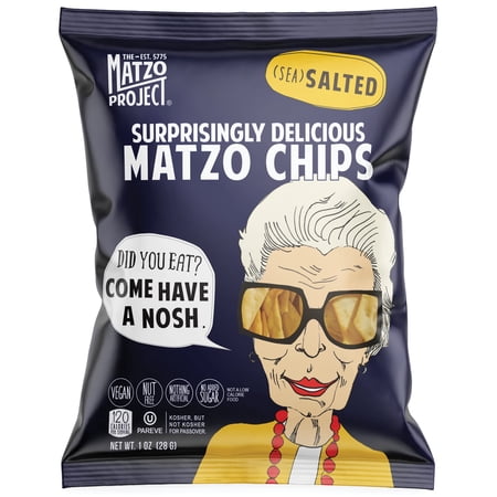 The Matzo Project Matzo Chips, Salted, Kosher (Not Kosher for Passover), Vegan, Nut-Free, No Trans Fat, Nothing Artificial, 8 Pack, 1 oz