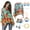 B, variant on 7Pcs Hippie Costume Accessories Set Includes Headband Poncho Necklace Earrings Sunglasses for Women