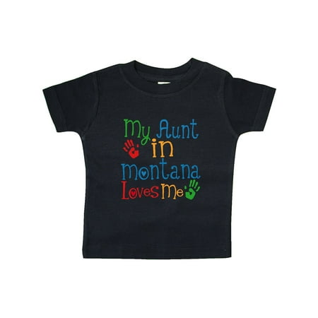 

Inktastic My Aunt in Montana Loves Me Gift Baby Boy or Baby Girl T-Shirt