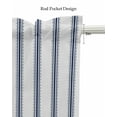 thumbnail image 5 of Navy Blue Striped Linen Curtain Valance for Bedroom/Bathroom/Kitchen/Living/Dining Room Window,Farmhouse Geometric Minimalist Vertical Stripes Pocket Topper Drapes Decorative Cafe Drapery 42"x12", 5 of 6