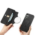 thumbnail image 2 of For Samsung Galaxy A25 5G Case with RFID Blocking Card Holder for Women Men,Compatible with MagSafe,Detachable Wallet 2 in 1 PU Leather Magnetic Snap Flip Kickstand Zipper Pouch Phone Case,Black, 2 of 11