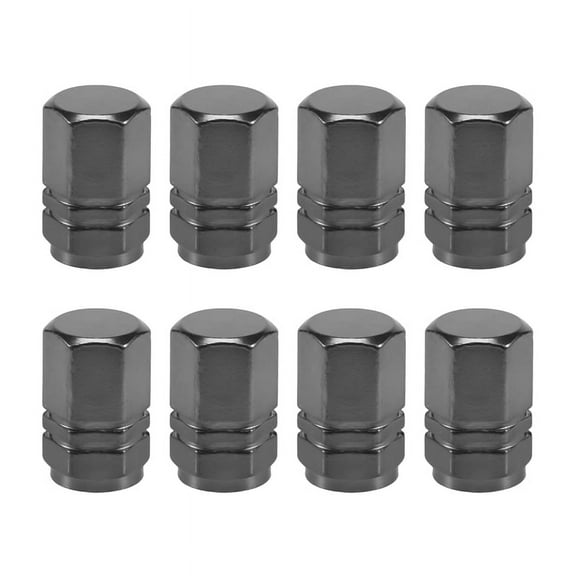 8 Pieces Tire Stem Valve Caps Wheel Valve Covers Car Dustproof Tire Cap, Hexagon Shape Titanium Gray