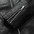 thumbnail image 5 of WIZUTIZ Men's Leather Jacket Solid Color Motorcycle Vintage Zipper Pocket Long Sleeve Hoodless PU Coat for Winter Casual Daily Outdoor Mens Fashion, 5 of 9