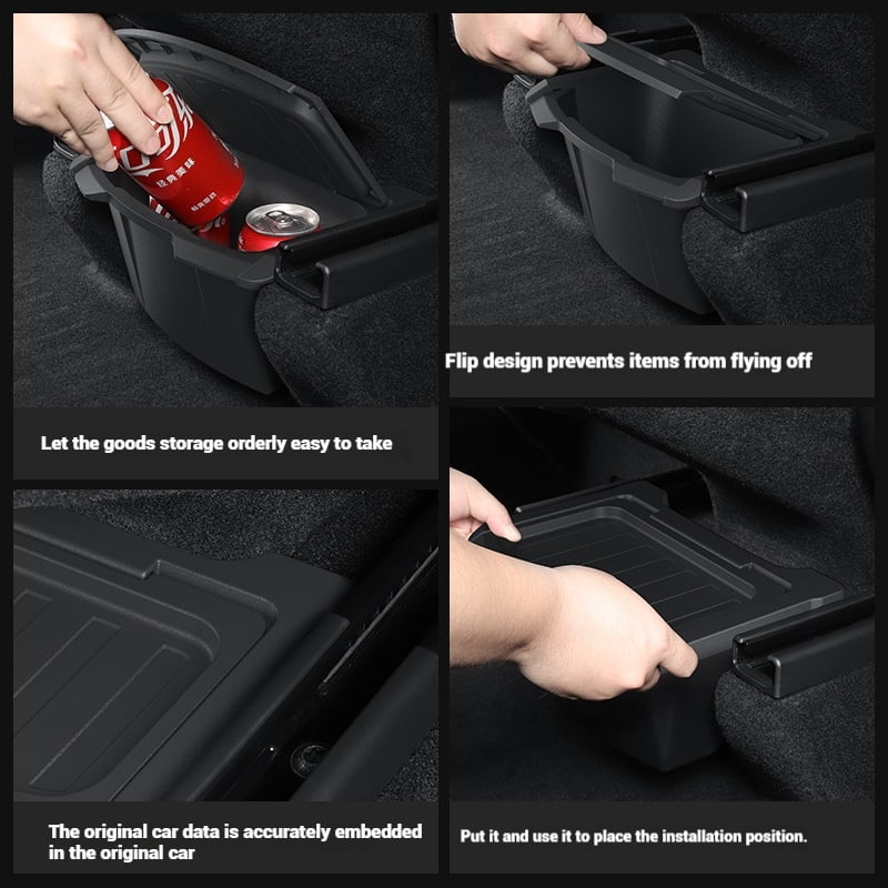 TPE Rear Seat Storage Box for Tesla Model Y Juniper Launch 2025 2026 2027-UP Organizer Center Console Bins Backseat Garbage