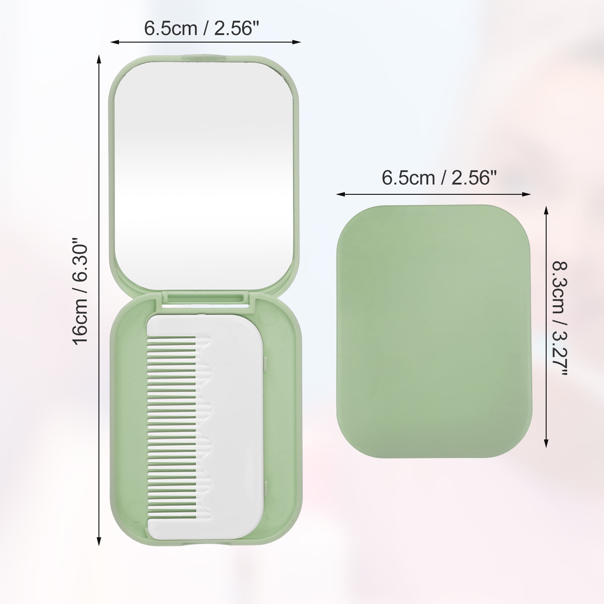 Unique Bargains 1 Pc Women's Mirror Comb for Curly Straight Dry Wet Hair Green