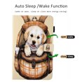 thumbnail image 3 of Fire HD 10 Case (7th / 5th Generation, 2017/2015 Released), Allytech Slim Fit Kickstand Auto Sleep Wake Folio Flip Pencil Holder Shockproof Case Cover for Amazon Kindle Fire HD 10, Cute Dog, 3 of 8
