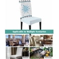 thumbnail image 6 of Stretch Chair Covers Set of 6, Christmas Winter Snowflake Blue Stripes Universal Fit Elastic Decorative Dining Chairs Slipcovers for Wedding, Banquet, Snowflakes Vintage Linen, 6 of 6