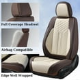 thumbnail image 4 of Coverado 5 Seats Full Set Car Seat Covers, Waterproof Premium Leather Auto Seat Protectors, Luxury Car Interior Universal Fit Most Sedan, SUVs and Pickup, Brown&Beige, 4 of 8
