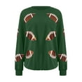 thumbnail image 6 of BODOAO Womens Sparkle Football Sequin Rugby Sweatshirt Game Day Y2K Crewneck Oversized Shirt Long Sleeve Loose Pullover Sequin Rugby Sweatshirt Crewneck Oversized Shirt Fleece Pullover Green Xl, 6 of 7