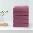 thumbnail image 2 of Btomtd 5pcs Velvet Hand Towels Set Plain and Soft Absorbent for Face Washing Gentle on Skin Towels for Daily Household Use - 23.62'x11.81', Paste Color, 2 of 6