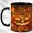 Black, variant on Faceted Jack O Lantern Coffee Mug, Maple Leaf Mug, Ceramic 11 oz