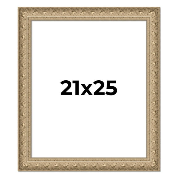 21x25 Frame Ornate Silver Beaded Solid Wood Picture Frame Width 2.5 Inches | Interior Depth 1
