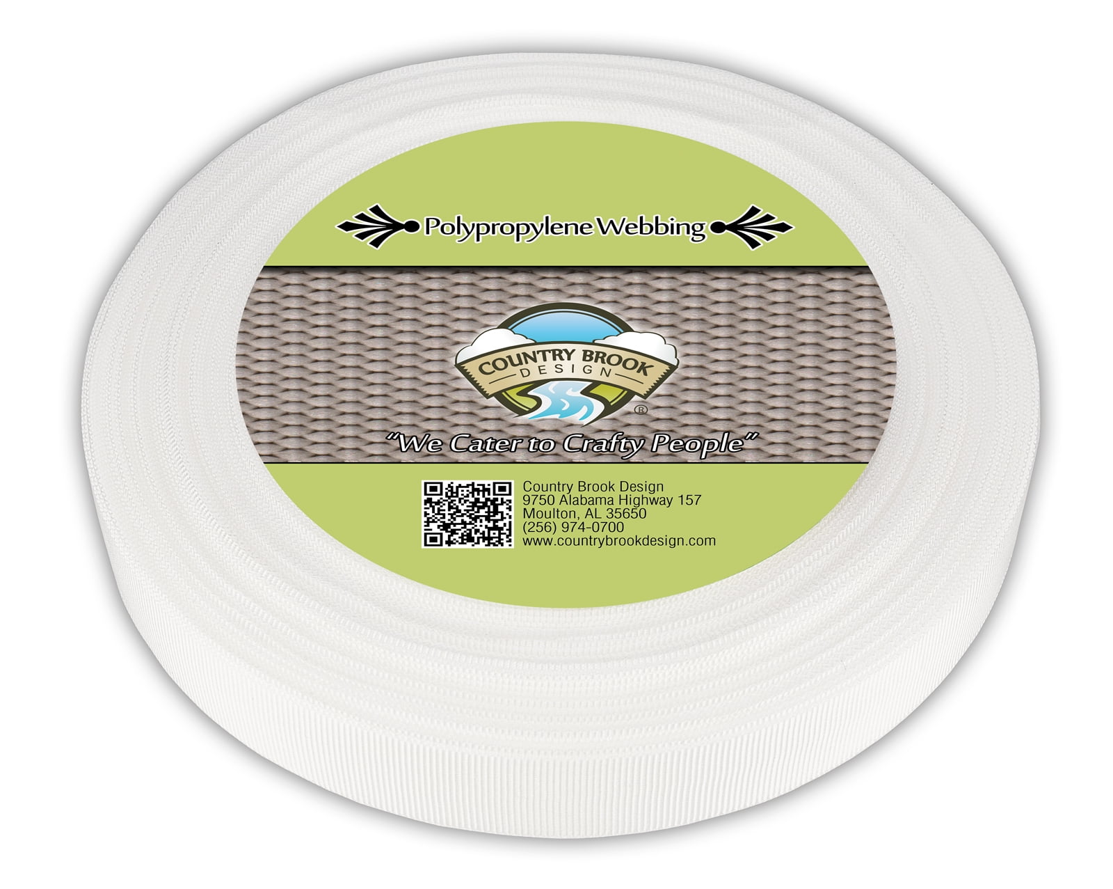 Country Brook Design 1 Inch White Polypropylene (Polypro) Binding by Country Brook Design