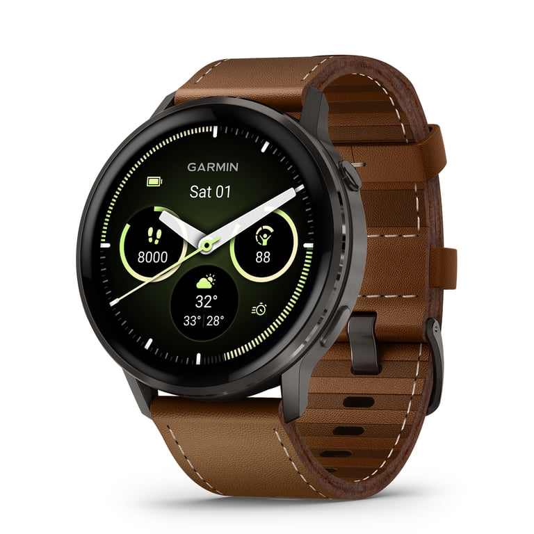 Garmin Venu 4 45mm GPS Fitness Smartwatch, Slate with Brown