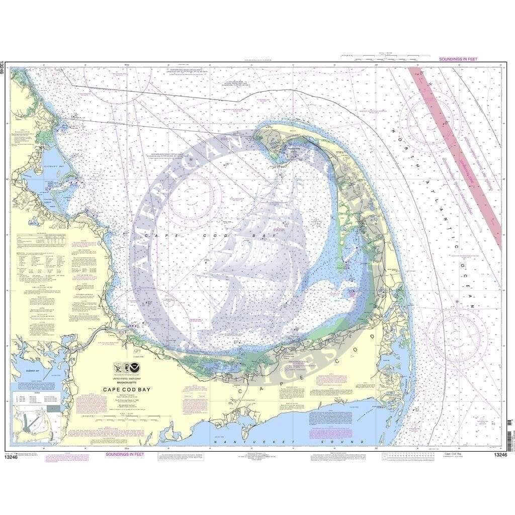 NOAA Nautical Chart 13246: Cape Cod Bay - Walmart.com