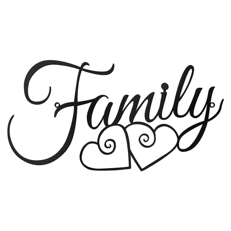 Family Wall Sign Family Wall Decor Sign Black Family Word Wall Art