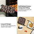 thumbnail image 4 of 5 Pcs Kitchen Set Heat Resistant Oven Mitts and Non-Slip Pot Holders with Adjustable Cooking Apron Coffee Beans, 4 of 6