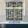 thumbnail image 3 of 3 PCS Camo Kitchen Curtains Set - Military Camouflage Tactical Army Tier Curtains with Valance, Woodland Desert Jungle Hunting Camo Window Treatment Panels for Farmhouse, Semi-Sheer, 3 of 5