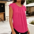 thumbnail image 3 of BTDECLAR Women Tops Plus Size Crewneck Pleated Casual Elegant Sleeveless Summer Tank Tops Trendy Dressy Business Work Tunic Blouses Tops, 3 of 8