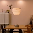 thumbnail image 5 of Novogratz x Globe Janis 1-Light Matte Gold Pendant Light with White Fabric Fringe Shade, 5 of 7