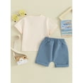 thumbnail image 4 of Toddler Baby Boy Summer Clothes Mama's Little Man Print Short Sleeve T-shirt Tops Shorts Set Infant Boy Cute Outfits, 4 of 8
