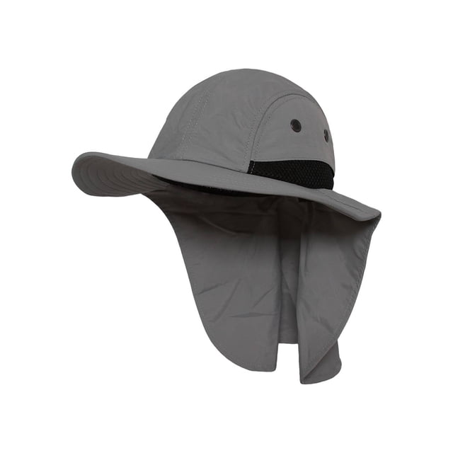 TopHeadwear 4 Panel Large Bill Flap Sun Hat - Light Grey