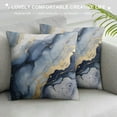 thumbnail image 3 of WENZZ  Navy Grey and Gold Marble Texture Fluid Art Throw Pillow Cover,Navy Gray Marble with Golden Veins Pillow Covers for Couch Bed Sofa,, 3 of 5