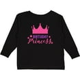 thumbnail image 3 of Inktastic Birthday Princess, Little Princess, Crown, Stars Girls Long Sleeve Toddler T-Shirt, 3 of 5