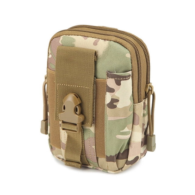 Fiudx Riñonera Deportiva para Exteriores, Sistema Molle, Nailon Resistente Al Desgaste, Múltiples Bolsillos para Teléfono, Llaves y Herramientas, Ideal para Senderismo, Camping, Correr y Viajes, Tama