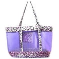 thumbnail image 3 of Huge Leopard Mesh Beach Grocery Tote Bag - brown, 3 of 4